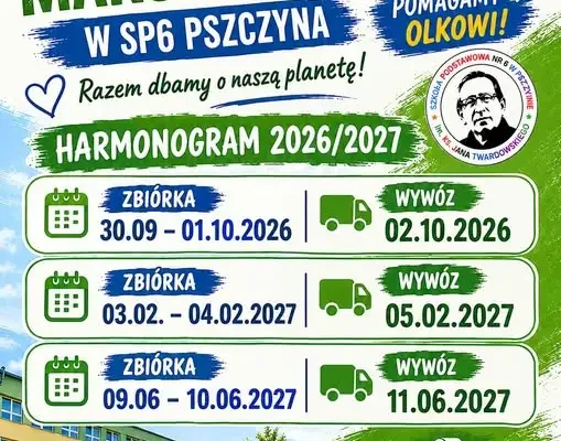 Szkoła Podstawowa nr 6 w Pszczynie wznawia zbiórkę makulatury dla Olka Budzika