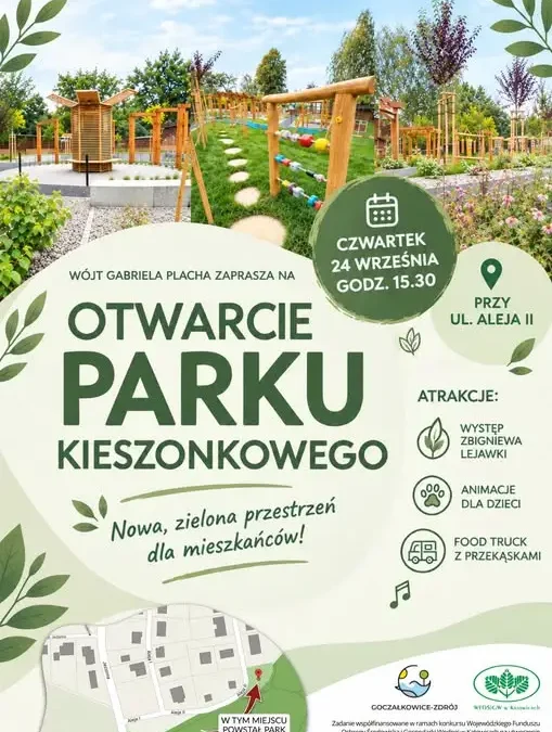 Nowy park kieszonkowy przy ul. Aleja II w Goczałkowicach-Zdroju otwiera się już dziś