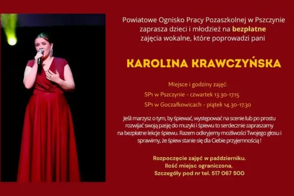 Bezpłatne zajęcia wokalne dla uczniów szkół podstawowych w Pszczynie i Goczałkowicach-Zdroju