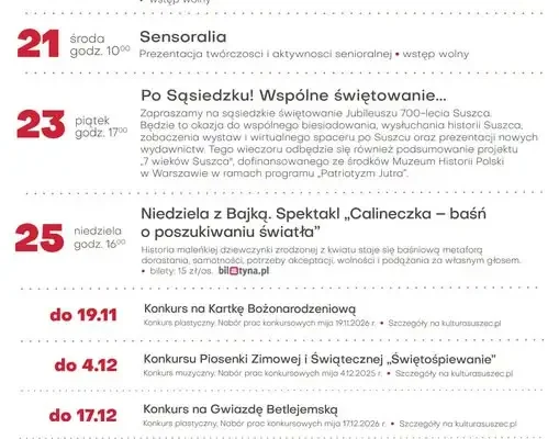 Październik w Gminnym Ośrodku Kultury w Suszcu – sprawdź harmonogram wydarzeń