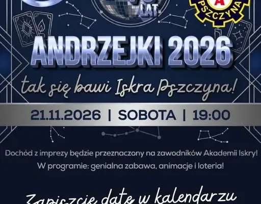 Andrzejki 2026 z Iskrą Pszczyna – zapisy otwarte, jubileusz 75-lecia klubu
