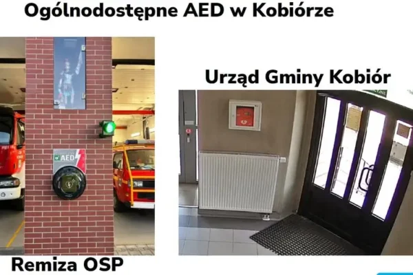 Strażacy z OSP Kobiór uczyli seniorów obsługi defibrylatora AED