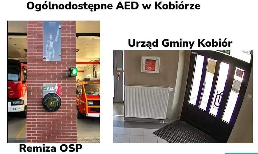 Strażacy z OSP Kobiór uczyli seniorów obsługi defibrylatora AED