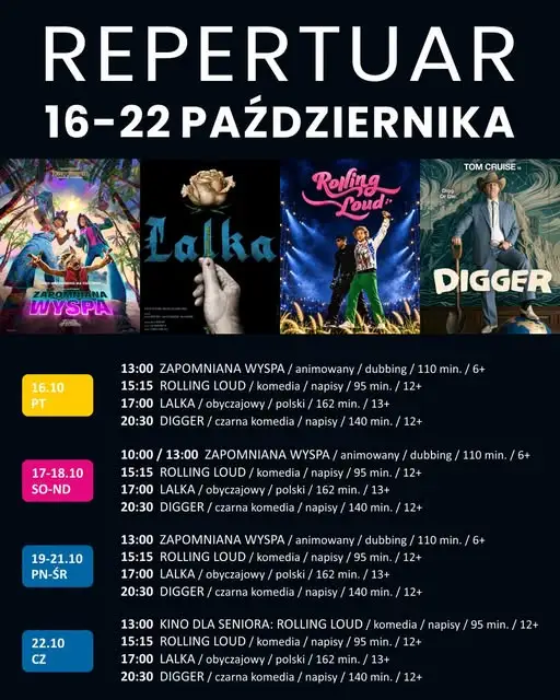Repertuar kina PCKul w Pszczynie na tydzień 16–22 października
