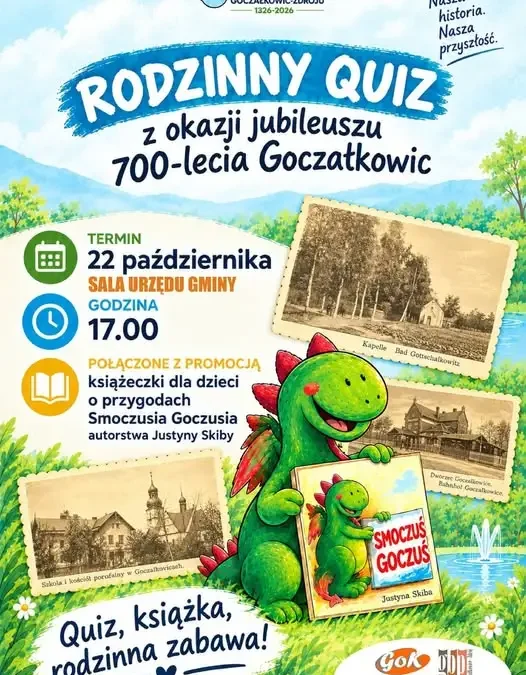 Goczałkowice: quiz wiedzowy i promocja książki dla dzieci już dziś