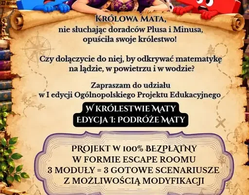 Zaproszenie do projektu „W królestwie Maty” – matematyka w escape roomie