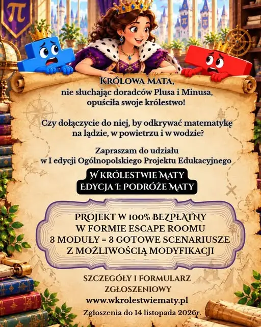 Zaproszenie do projektu „W królestwie Maty” – matematyka w escape roomie