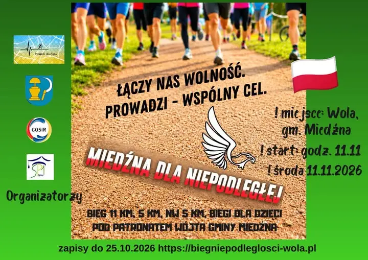 Bieg Niepodległości w Miedźnej – zapisy tylko do 25 października
