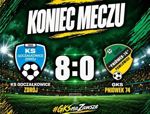 GKS Pniówek 74 rozbity w Goczałkowicach. Rezerwy miejscowego klubu wygrały 8:0