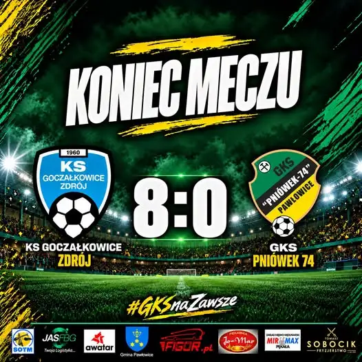 GKS Pniówek 74 rozbity w Goczałkowicach. Rezerwy miejscowego klubu wygrały 8:0