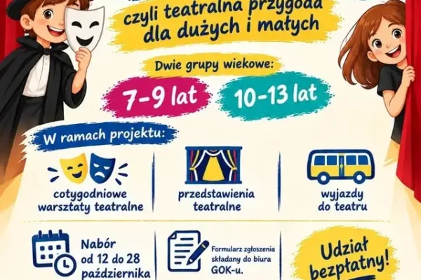 Goczałkowice-Zdrój: rusza projekt teatralny „Oswajamy scenę” dla dzieci z Powiatu Pszczyńskiego