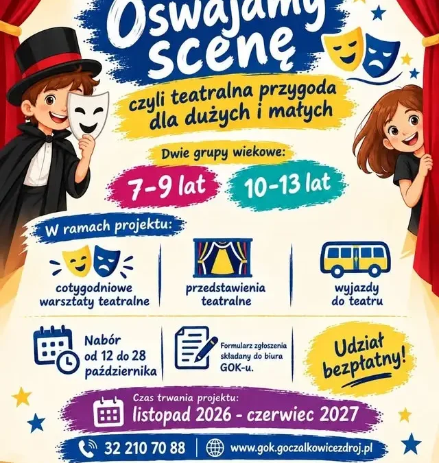 Goczałkowice-Zdrój: rusza projekt teatralny „Oswajamy scenę” dla dzieci z Powiatu Pszczyńskiego