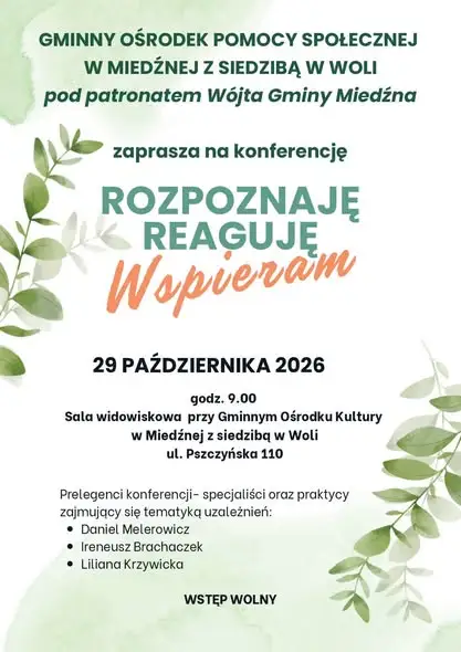 Miedźna: konferencja o uzależnieniach już 29 października