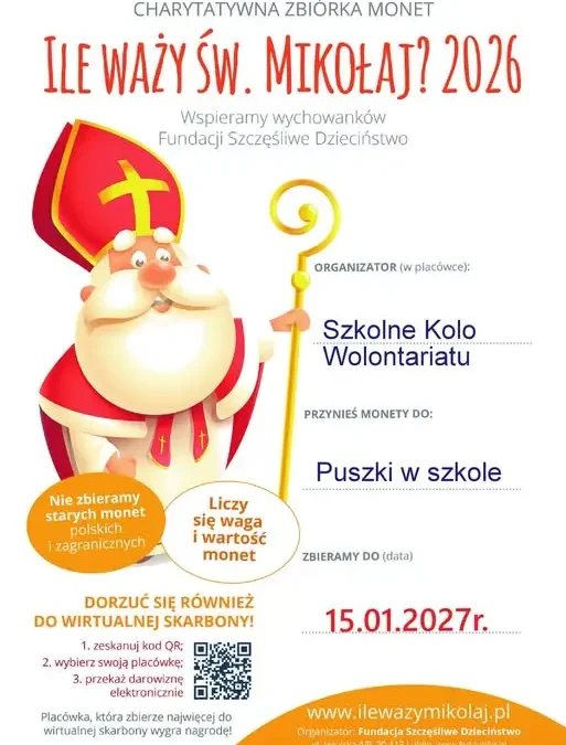 „Ile Waży św. Mikołaj” – charytatywna zbiórka monet w Pawłowicach