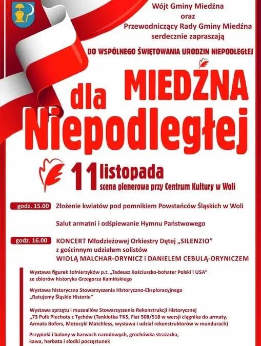 Miedźna świętuje 11 listopada – koncert, wystawy i grochówka strażacka