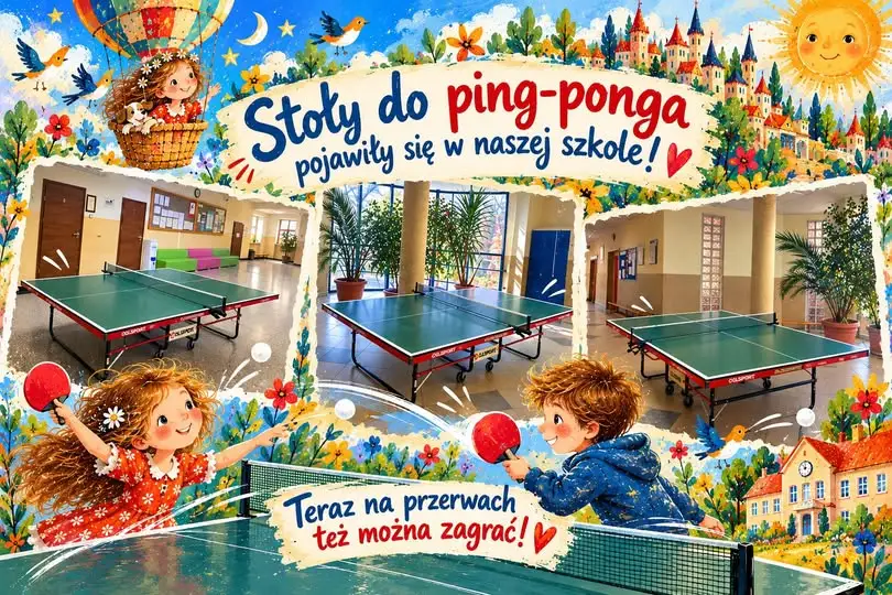 Nowe stoły do tenisa stołowego w szkole w Goczałkowicach