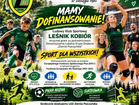 LKS Leśnik Kobiór z grantem na sport dla wszystkich